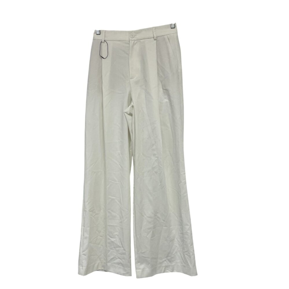 Zara Womens Dress Pants Small S White Pleated High Rise Trousers 8338/512 NWT - Picture 2 of 12